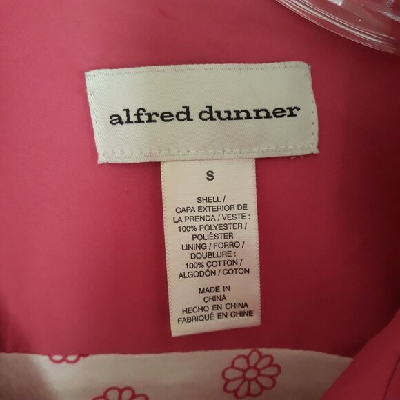 Alfred Dunner Jacket Fuchsia Pink Small Zip Daisy Charms Floral  Print Lining - Picture 12 of 13